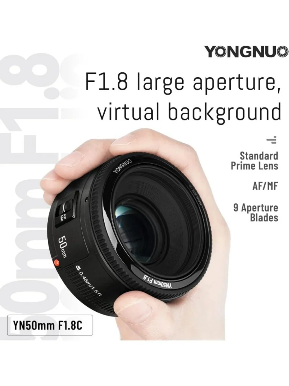 50mm F1.8 Auto Focus Lens for Canon EF - Perfect for Portraits & Low Light